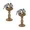 Melrose Set of 2 Bird with Nest on Pedestal Tabletop Figurines 8.5"